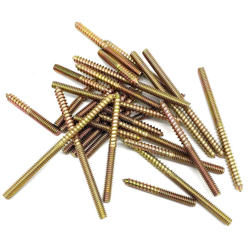 Matrelt 28 Pack 1/4-20" Hanger Bolts - 3 Sizes, 2-4 Inch Double Headed Bolts - Wood Dowel Screw Self-Tapping Screw Hanger Bolts for Furniture - Image 5